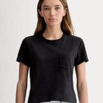 Everlane The Box Cut Tee in Essential Cotton with Pocket in Black, Size Large Photo 0