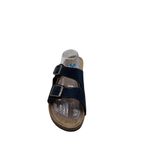 Woodstock Size 10 Adjustable Strappy Sandals Cork Footbed Brass Buckles Blue Photo 4