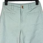 A New Day SZ 8 Wide Leg Crop Pants Stretch Hi-Rise Zip-Fly Pockets Light Green Photo 1