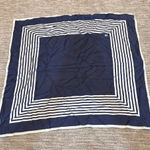 Navy and White Striped Scarf Blue Photo 0