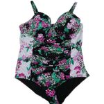 Torrid Slim Fix Underwire One Piece Swimsuit Size 3 DD/F Tropical Animal Print Photo 2