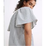 Madewell  Striped Courtyard Flutter-Sleeve Top in Stripe XXS Photo 1