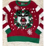 Ugly Christmas Sweater Reindeer Holiday Snowflakes Festive Party Photo 1
