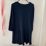 Free People  Beach Black Blossom Cotton Ribbed Henley Mini Dress Long Sleeve XS Photo 3
