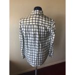 Joie NWT  Mintee Ruffle Blue and White Windowpane Shirt Photo 8