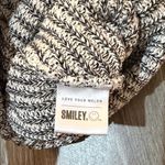 Love Your Melon  Black and Gray heathered smiley Beanie with removable Pom Photo 1