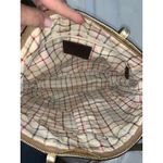 Coach Signature Stripe Tote Bag Brown Gold Monogram Medium Women's Photo 6