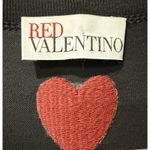 Rare Red Valentino Heart Patch Tee Sheer Lace Yoke & Evil Eye Detail Small Black Photo 3
