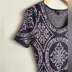 Romeo + Juliet Couture Lavender Navy Baroque Knit Skater Dress Size M Photo 4