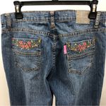 Gazoz vintage retro embroidered floral motif blue jeans womens size 9/10 Photo 1