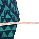 Self Esteem  EUC Green Blue Abstract Print Lace Inset Sheer Blouse Sz M Photo 4