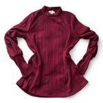 Ribbed Knit‎ Mock Turtleneck Purple Photo 0