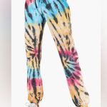 Pam & Gela EUC Hooded Sweatpants in Spiral Blue Tie Dye Sz P (0) Photo 0