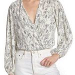 ASTR 💛 the label Black & White Floral Crop Top Sz L Photo 0