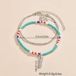 New Boho Beachy Festival Vibe Adjustable Size Feather Charm Anklets Multiple Photo 3