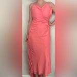 Jessica McClintock Vintage  Salmon Pink Maxi Dress Size 10 With Scarf Photo 1