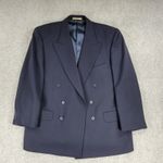 Joseph Abboud Nordstrom Blazer Mens 41S Navy‎ Peak Lapel Double Breasted Coat Blue Size XL Photo 11