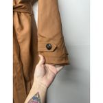 Haute Monde Women's Trench Coat Size Large Dark Brown Belted Faux Leather Photo 7