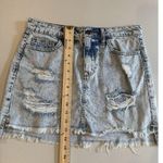 Forever 21  Skirt Womens Medium Acid Wash Distressed Denim Concert Grunge Punk Photo 3