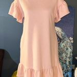 Loft Size S Pink Flutter Sleeve Dress Photo 0