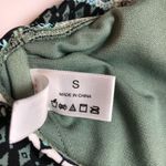 Arizona Jeans Arizona Jean Co Bikini Top Ruffle Racerback Woven Paisley Geometric Blue Black S Photo 3