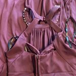 Xtraordinary Jrs Beaded full length halter Dress gown 3 plum prom wedding Photo 5