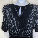 Who What Wear Tiered Short Sleeve Crushed Velvet MIDI Dress Black Size XS Photo 5