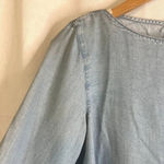 J Jill Denim Tencel Blouse Flare 3/4 Bell Sleeve Size XSP Blue Photo 4