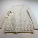 Talbots Womens Cream Cable Knit Open Front Cardigan Sweater Merino Wool Size S Photo 2