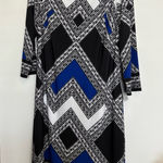 Vince Camuto 🚨 Blue and Black Sheath Dress 3/4 Sleeve Crew Neck size 12 NWT🚨 Photo 0