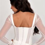 House Of CB HOUSE OF‎ CB Araminta corset mesh top NWOT size L  white Photo 7