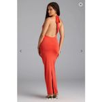 Windsor Orange Cowl Neck Halter Maxi Dress XS Ring Detail Backless Beach Vacatio Photo 1