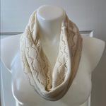Maurice's Cream Crochet Knit Infinity Scarf with Intricate Pattern Photo 3