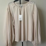 A New Day Nwt  long balloon sleeve cream blouse large Photo 0