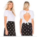Free People Star Struck Ivory Eyelet Puff Sleeve Tie Back Blouse Size Medium Photo 7