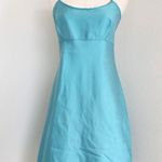 Frances Valentine Shiny Teal Empire Waist Slip Dress Adjustable Straps Y2K XS Blue Photo 7