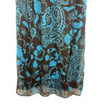 Maggie Barnes Dramatic Teal Black Sheer Lined Sleeveless Beaded V Photo 3