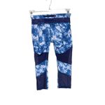 Lululemon  Mesh With Me Blue White Water Color Print Tight Fit Mid Rise Size 4 Photo 1