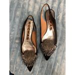 ROCHAS Black Satin Slingback Toe Crystal Rhinestone Made in Italy Size 40/ 9 9.5 Photo 6