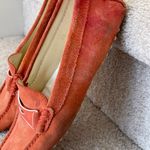 Tod's Orange Suede Penny Loafers Photo 5