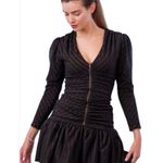 Maje Ralone Mesh Polka-Dot Metallic Flecked Striped Dress, Size 1 (S) NWT $570 Photo 5