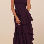 Lulus Gorgeous Essence Dark Purple Strapless Tiered Maxi Dress Size Medium Photo 0