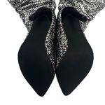 Shoedazzle Beckey Slouchy Stiletto Boot Faux Leather Silver Foil Size 5.5 New Photo 6