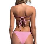 SheIn  Floral Print Frilly Trim Bandeau Side Tie Swimsuit Set Photo 1