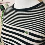 Lacoste Black & Grey Striped Long Sleeve Sweater Dress Size Small Photo 2