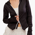 Free People Movement Jacket Small S Black Full Zip Hoodie NWOT Photo 0