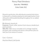 Free People  Penny Plaid Mini Shirtdress Embellished Red Blue Beaded size Medium Photo 14