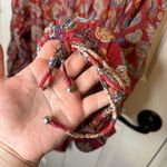 Free People  Vintage Combo Maroon Paisley Print Sundown Bodysuit Photo 5