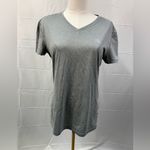 Adidas  Climalite V-Neck T-shirt Grey Short‎ Sleeve Womens Small Active Athletic Photo 1