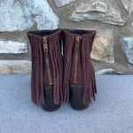 Madden Girl  "Shaare" brown leather fringe ankle boots size 7.5B Photo 2